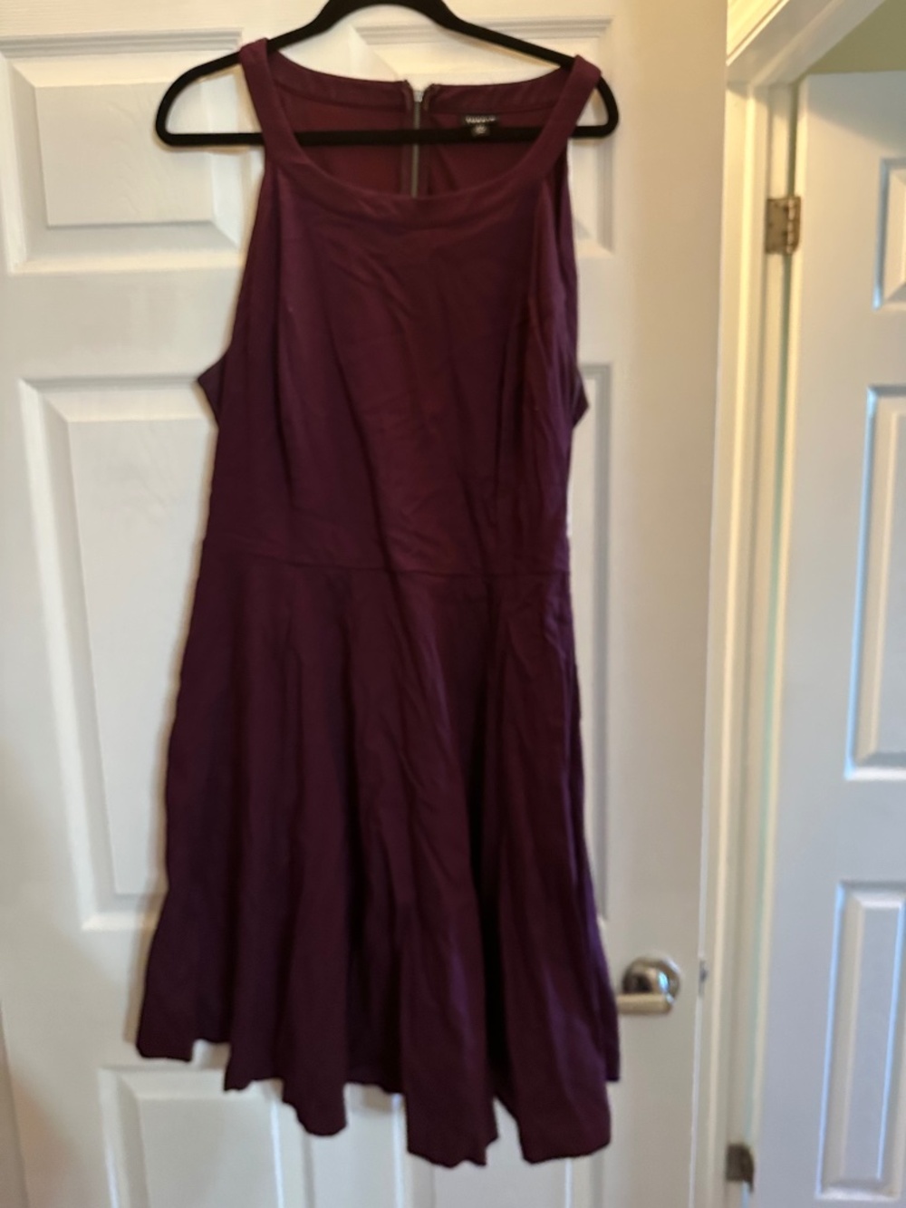 Torrid Burgundy Fit & Flare Dress Size 22 Sleeveless Back Zip Preppy Office